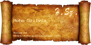 Hohn Szilvia névjegykártya