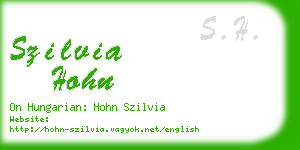 szilvia hohn business card